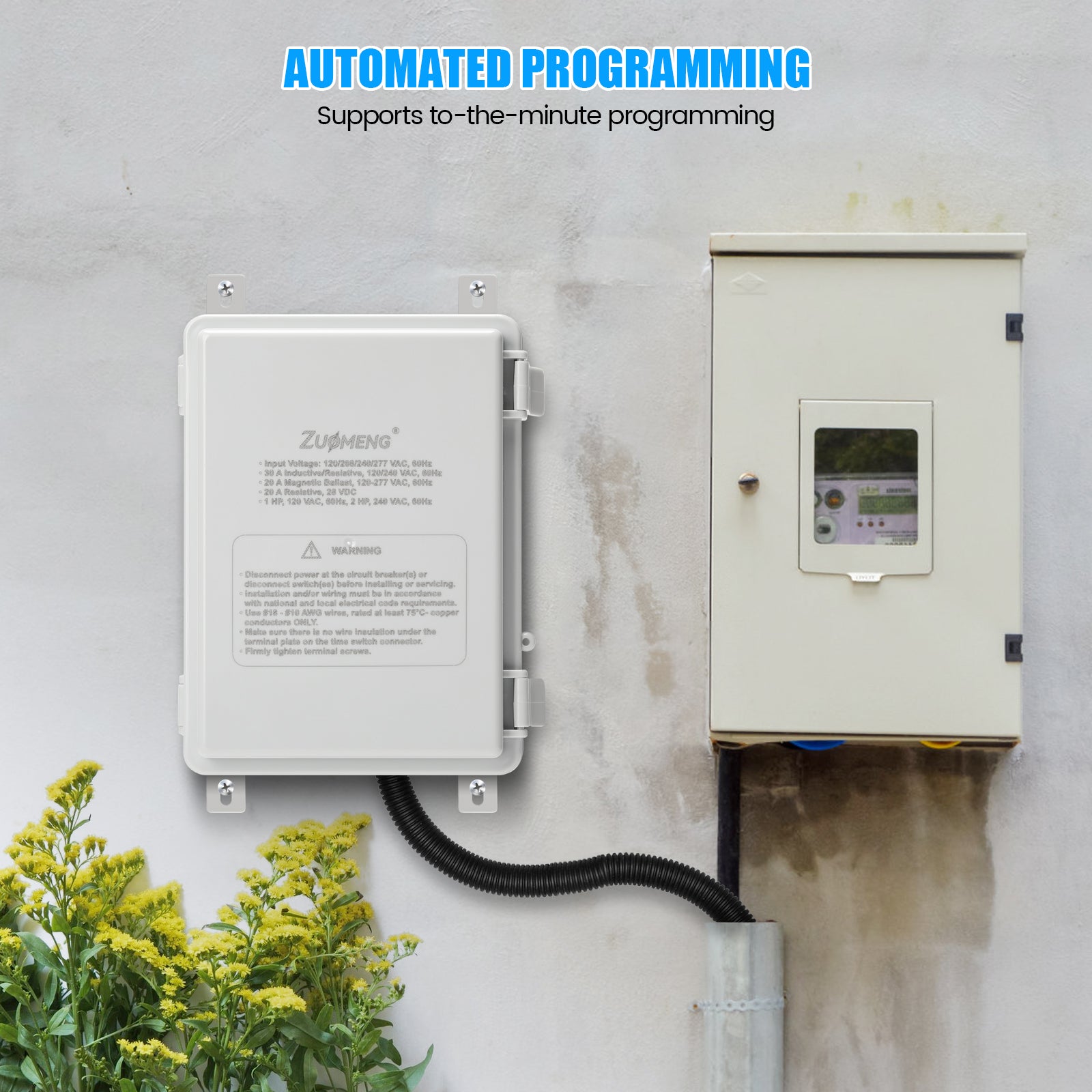 2-Circuit 30Amp Astronomic Electronic Time Switch, Automated Weekly Scheduling, to-The-Minute Programming, Built-in Rechargeable Lithium Battery, IP65 Waterproof, Supports 120-277 VAC