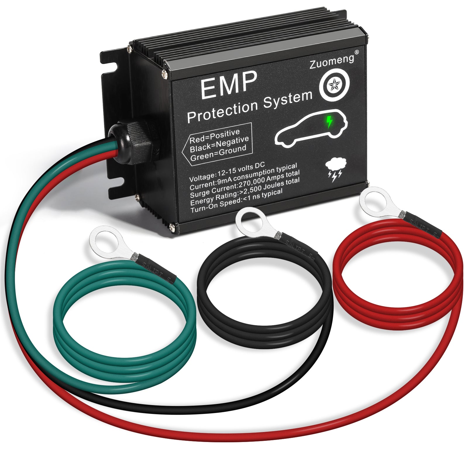 Vehicle EMP Protection, 12 Volt DC for Cars and Trucks, Lightning, Solar Flare, Surge, CME Protection,  270,000 A
