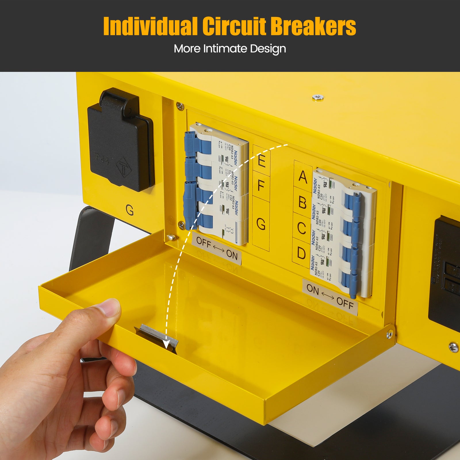 Power Distribution Box, Temporary Power Distribution Center, 50A California Standard Twist-to-Lock, UL Certified Components, Ideal for Temporary Power Needs