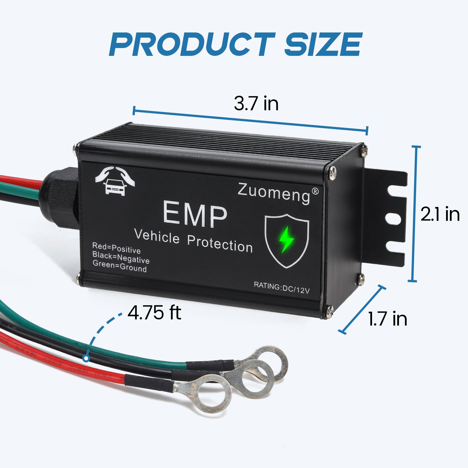 Vehicle EMP Protection, 12 Volt DC for Cars and Trucks, Lightning, Solar Flare & Surge Protection, 225,000 A