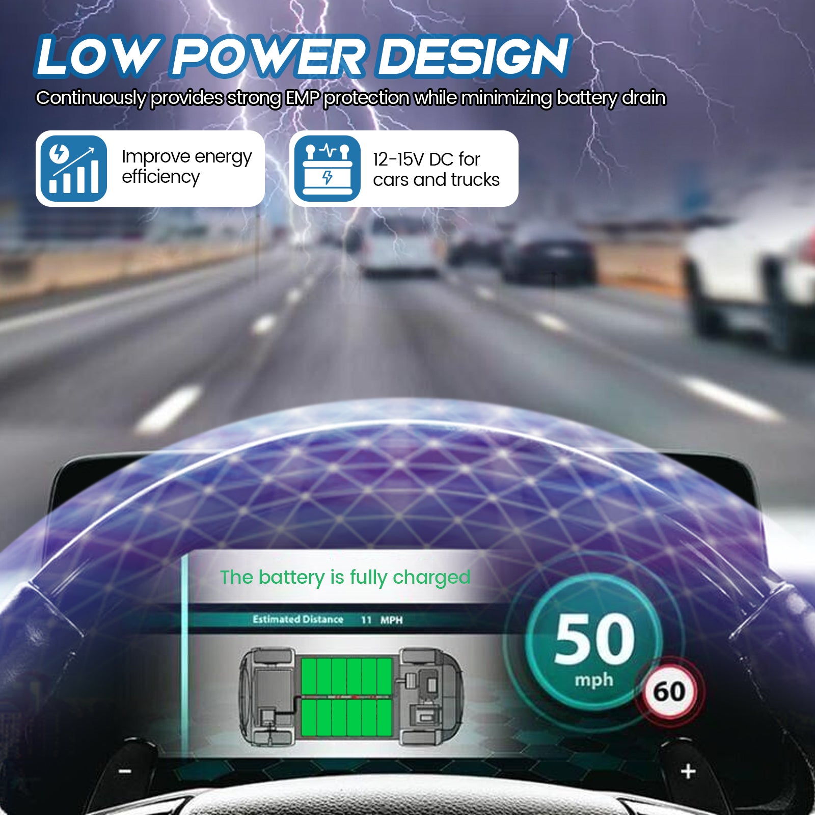 Vehicle EMP Protection, 12 Volt DC for Cars and Trucks, Lightning, Solar Flare & Surge Protection, 225,000 A